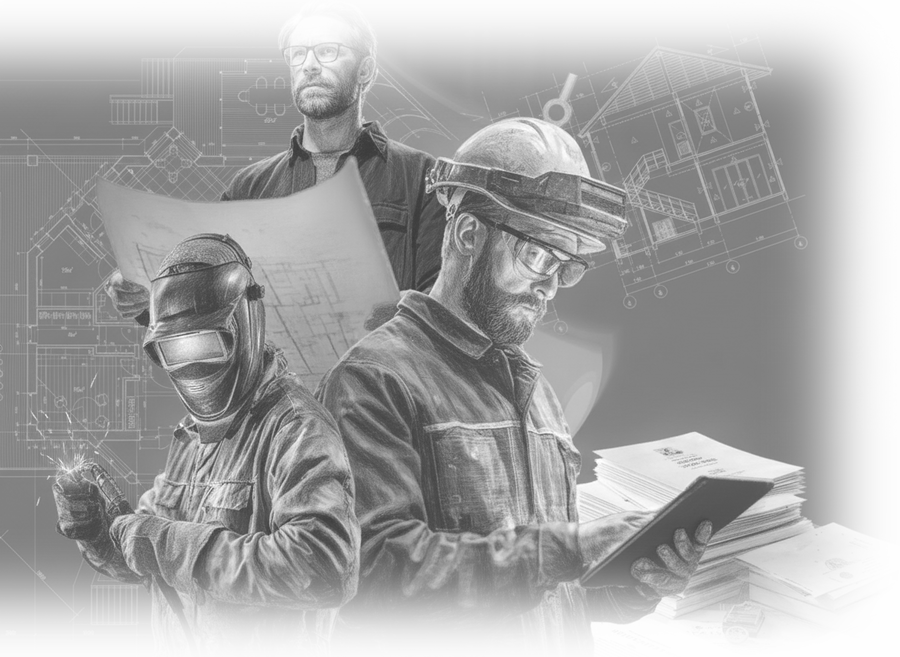 Обучение и аттестация персонала: сварщик, инженер и рабочий на производстве